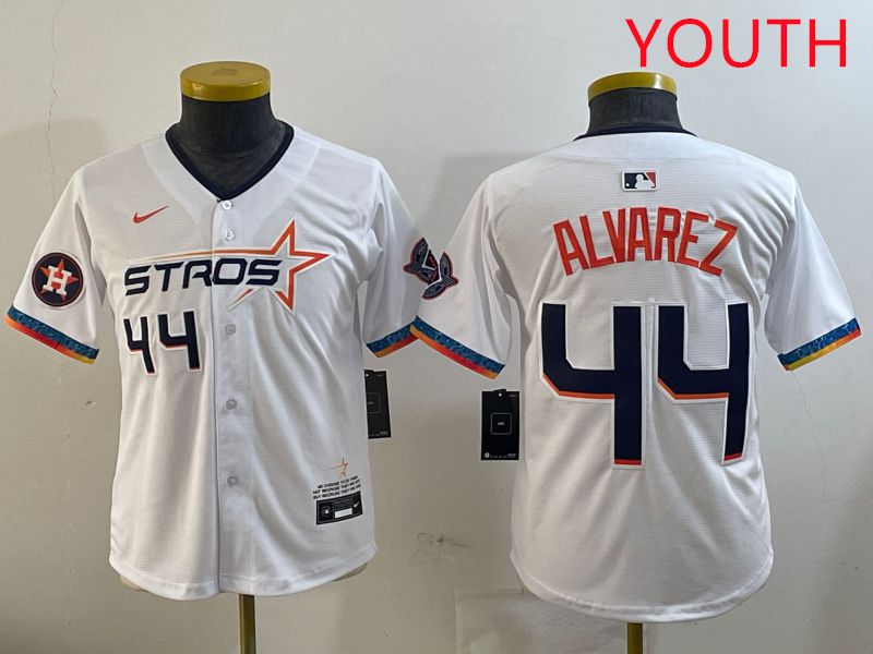 Youth Houston Astros #44 Alvarez White Fourth generation Joint Name 2025 Nike MLB Jersey style 9